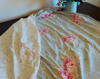 Zwillingsbettbezug mit verschmitzten Shabby Chic Hortensienmuster