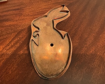 Vintage Martha Stewart “Hatching bunny” Copper Cookie Cutter • Martha By Mail Bunny • Large Copper Pastry Press • 1990s Kitchen Collectible