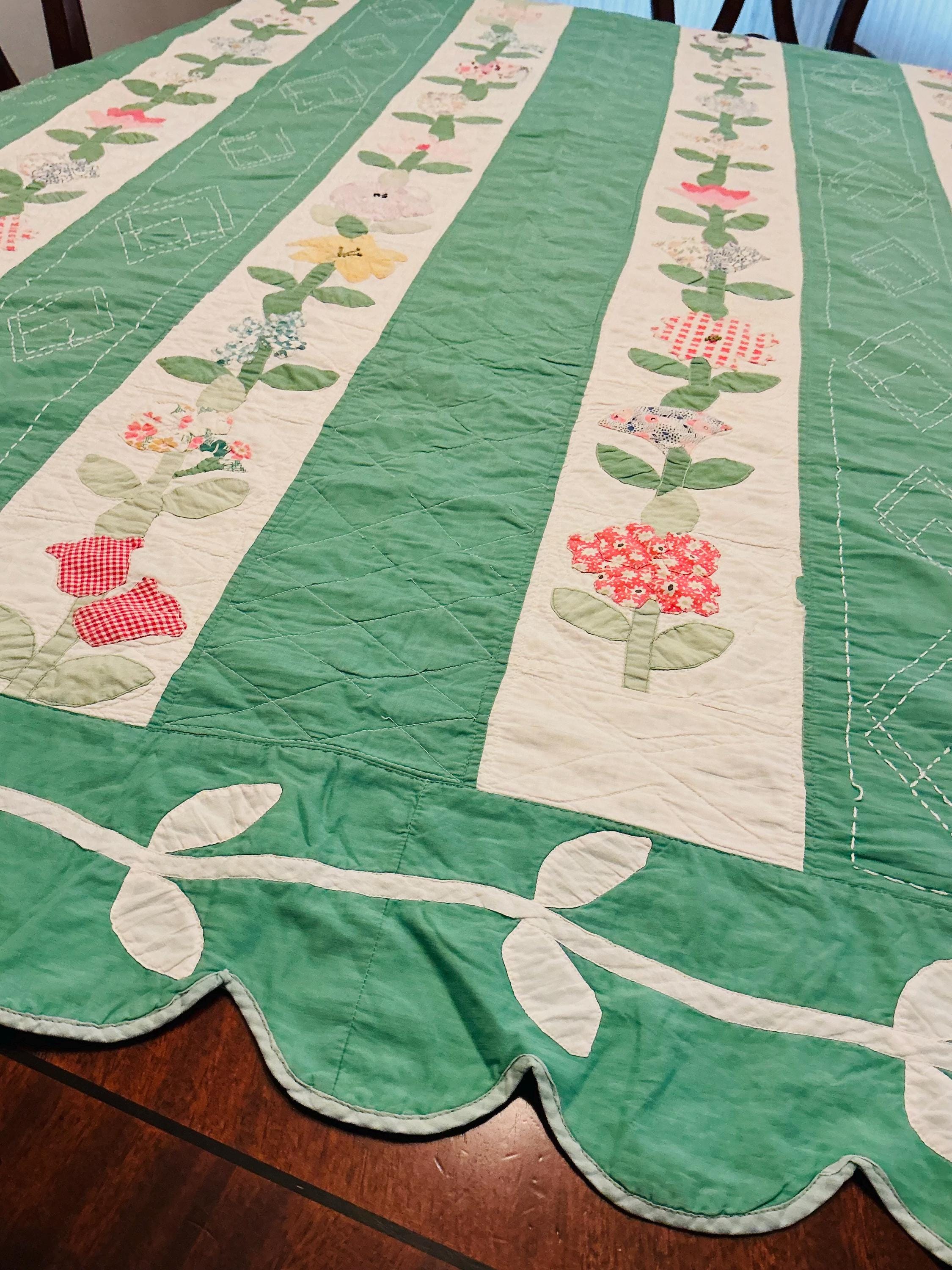 Antique quilt grandmothers flower garden - Etsy 日本