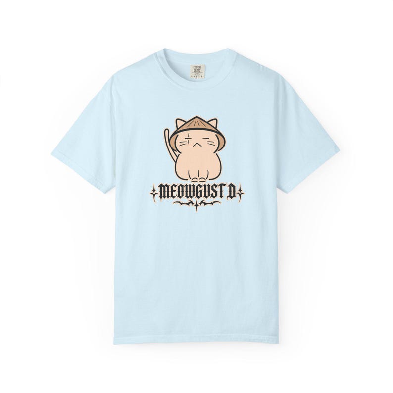 Koszulka Meowgust D BTS, zabawna koszulka z kotem BTS Merch, koszulka Agust D Suga Yoongi, kocham Yoongi, prezent dla ARMY Chambray
