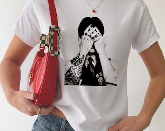 Koszulka Bangtan dla niemowląt, młodzieżowa, w stylu retro, czarno-biała, estetyczna