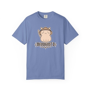 Koszulka Meowgust D BTS, zabawna koszulka z kotem BTS Merch, koszulka Agust D Suga Yoongi, kocham Yoongi, prezent dla ARMY Washed Denim
