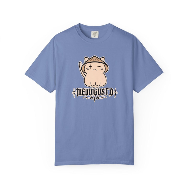 Koszulka Meowgust D BTS, zabawna koszulka z kotem BTS Merch, koszulka Agust D Suga Yoongi, kocham Yoongi, prezent dla ARMY Washed Denim