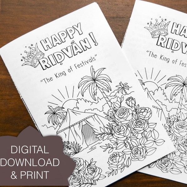 Happy Ridván Children’s Activity Booklet / Digital Download Baha’i Child Gift / Printable Kids Activity for the King of Festivals