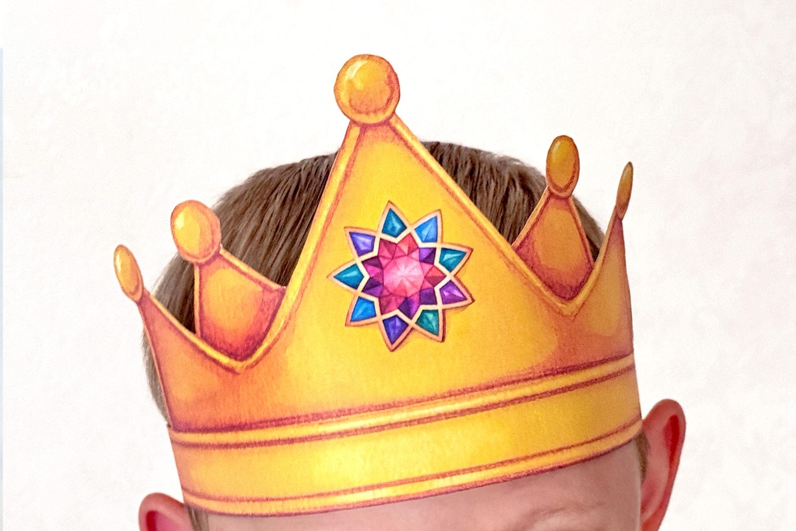 Printable Virtues Crown / Noble Watercolor 9-pointed Star Gem for ...