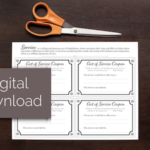 Printable Act of Service Coupons / Custom I Owe You Love Coupon Book ...