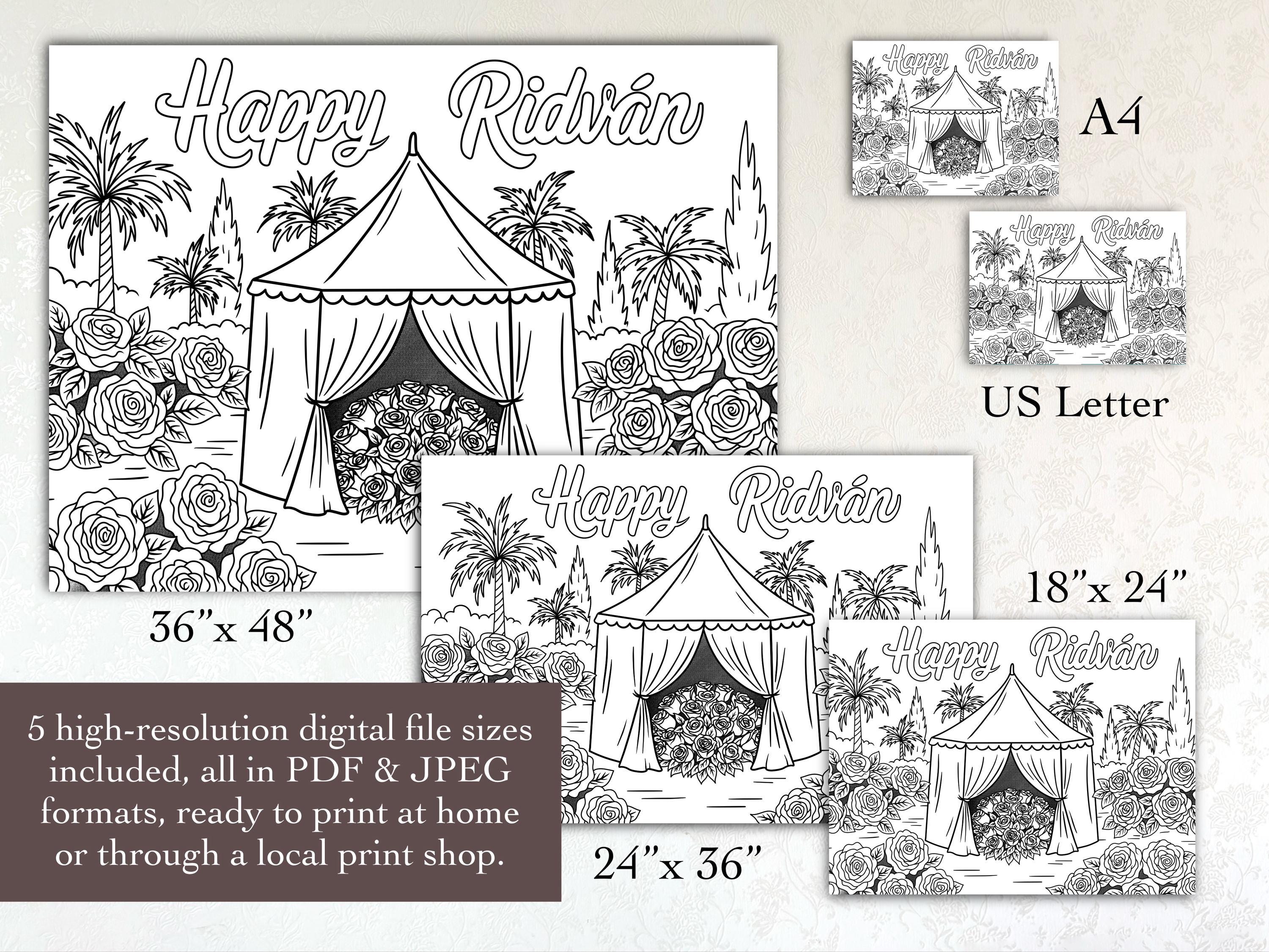 Giant Ridván Coloring Poster – Printable King of Festivals Kids Color ...
