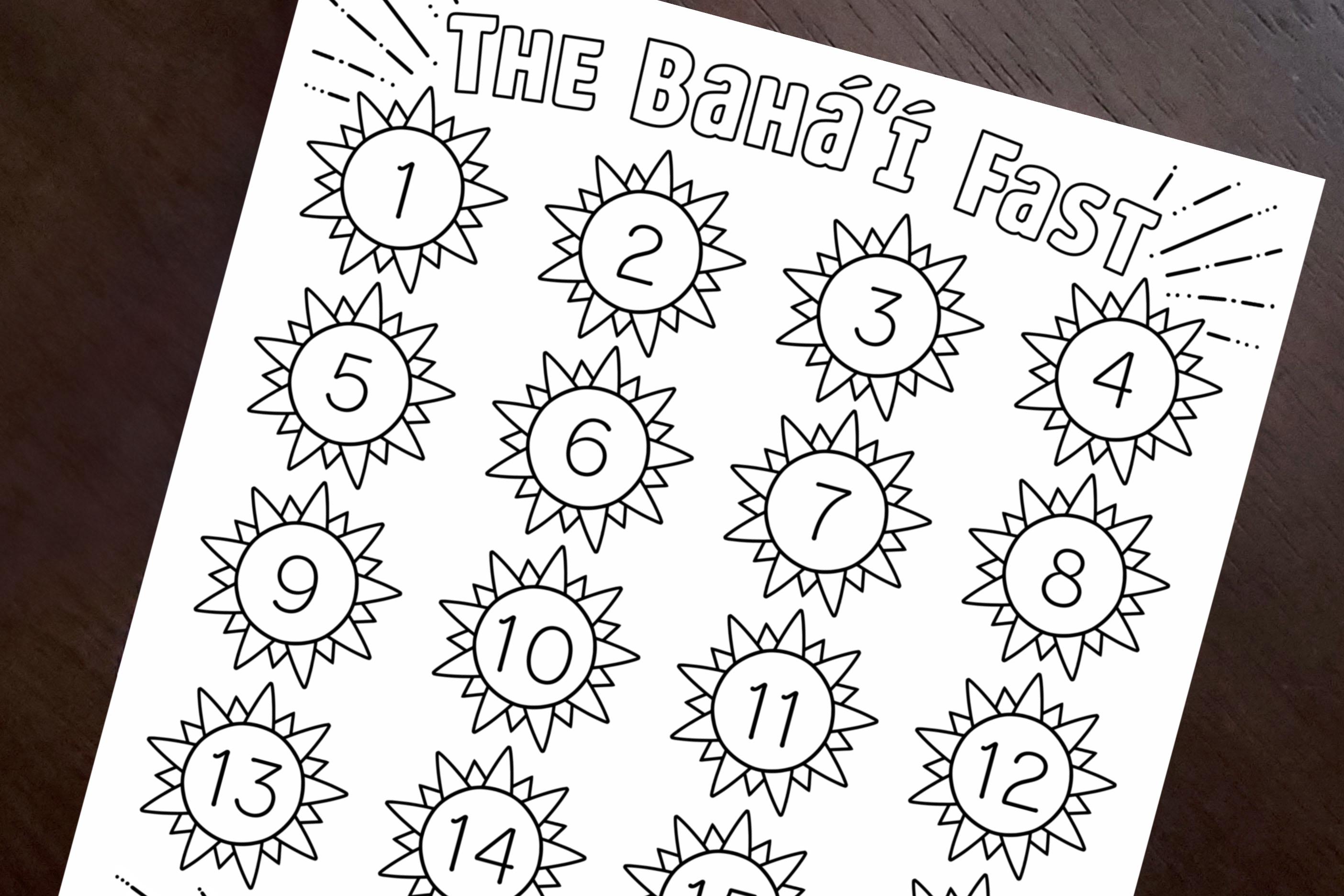 Printable Naw-rúz Advent Tracker - Baha’i Kids Countdown Coloring Page ...