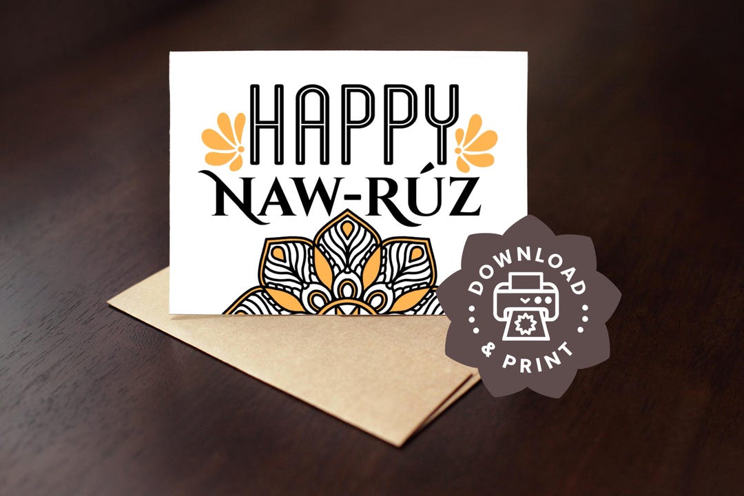 Printable Naw-ruz Greeting Card / Instant Digital Download PDF / Hand ...