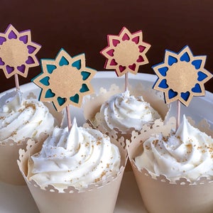 Cupcake Topper Kit - DIY 9-Pointed Star Craft Kit / Ayyam-i-Ha / Naw-Ruz / Ridvan / Baha'i Celebration