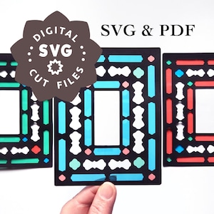 ステンドグラスの窓 SVG と PDF / DIY バブ宣言サンキャッチャー / バハイの子供クラスのアートクラフトプロジェクト / Cricut プリントカットファイル