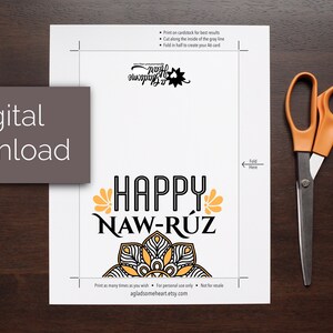 Printable Naw-ruz Greeting Card / Instant Digital Download PDF / Hand ...