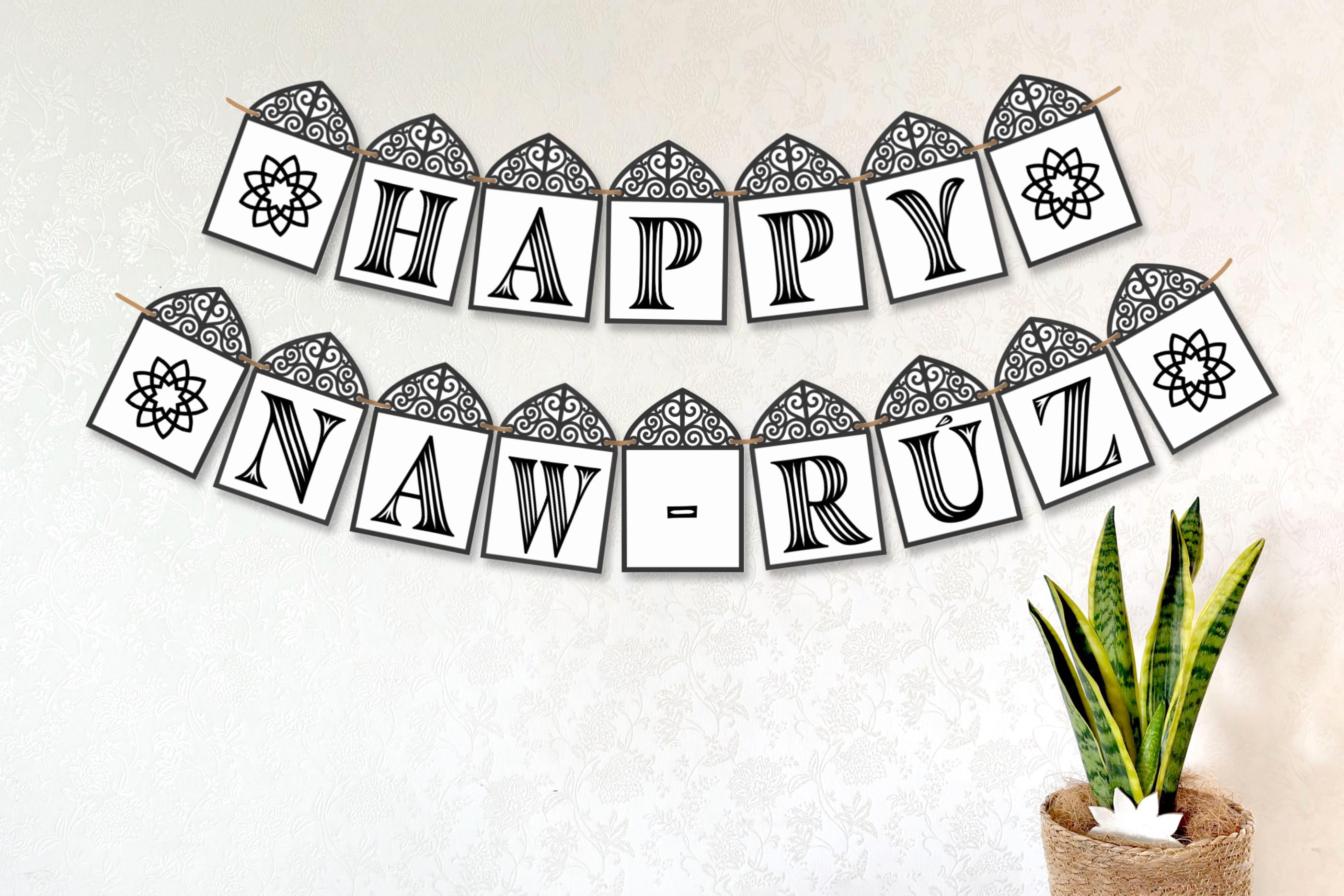 Printable Naw-rúz Banner / Joyous Bahai New Year 9-pointed Star Garland ...