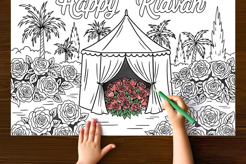 Giant Ridván Coloring Poster – Printable King of Festivals Kids Color ...