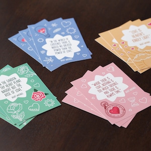 Set of Mini Cards with Quotes on Love / Kids Valentines Cards  / Ayyam-i-Ha Greeting / Baha'i Quotes on love / Baha'i Writings Art