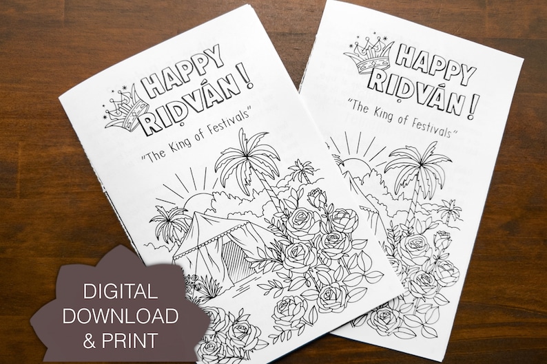 Happy Ridván Childrens Activity Booklet / Digital Download Bahai Child Gift / Printable Kids Activity for the King of Festivals image 1