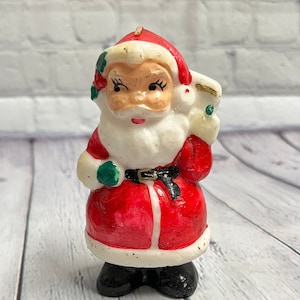 Vintage Santa Claus Holiday Christmas Candle
