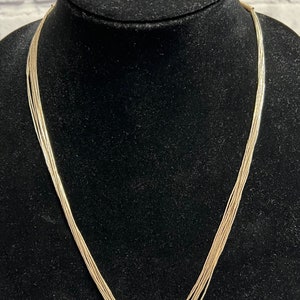 Vintage 925 Sterling Silver Liquid Silver 10-Strand Adjustable Necklace 20 - 24 Inches