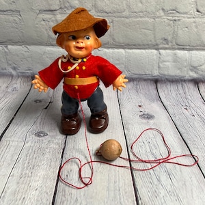 Vintage Walk-Away Pull String Doll Baby Toy