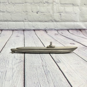 Vintage Cast Aluminum Metal Submarine Ship Model - Navy War Military