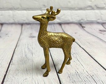 Vintage Brass Deer Elk Reindeer Animal Figure