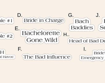 Funny Bachelorette Temporary Tattoos | Bach Baddies | Bachelorette Party Tattoos | Bridal Party Favors