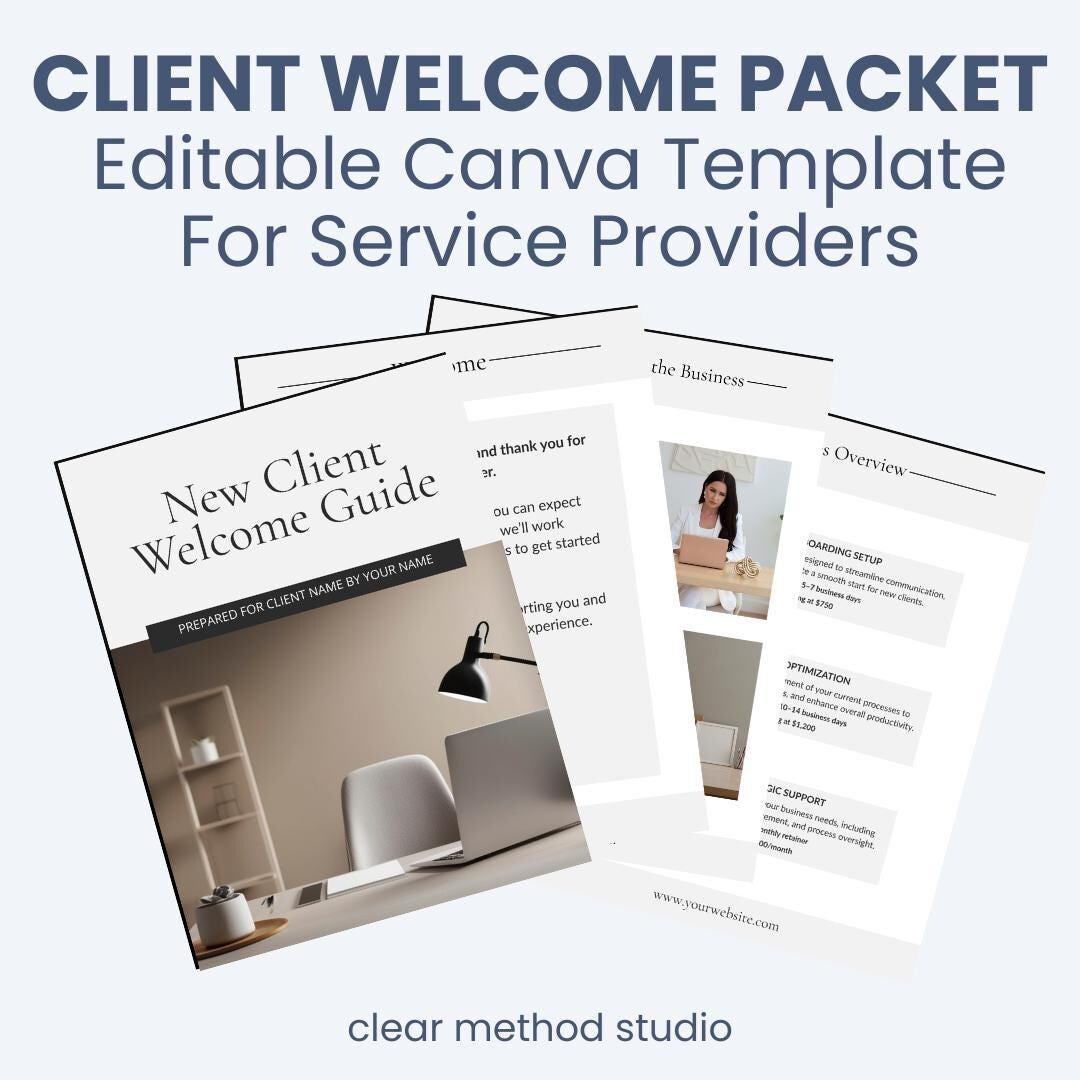 Client Welcome Packet Canva Template for Service Providers | Editable ...