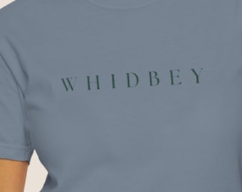 Whidbey Shirt - Minimal Pacific Northwest Island Tee - Comfort Colors 1717 Unisex T-Shirt