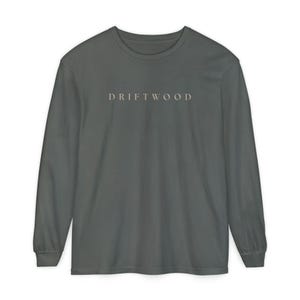 Driftwood Long Sleeve Shirt- Minimal Coastal Graphic Tee- Comfort Colors 6014- Pacific Northwest Shirt,-PNW Aesthetic Long Sleeve image 5