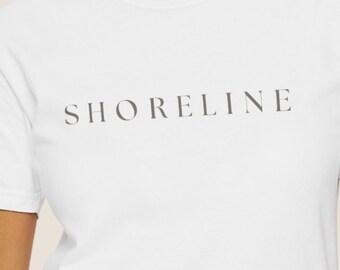 Shoreline Shirt - Minimal Coastal Graphic Tee - Comfort Colors 1717 Unisex T-Shirt
