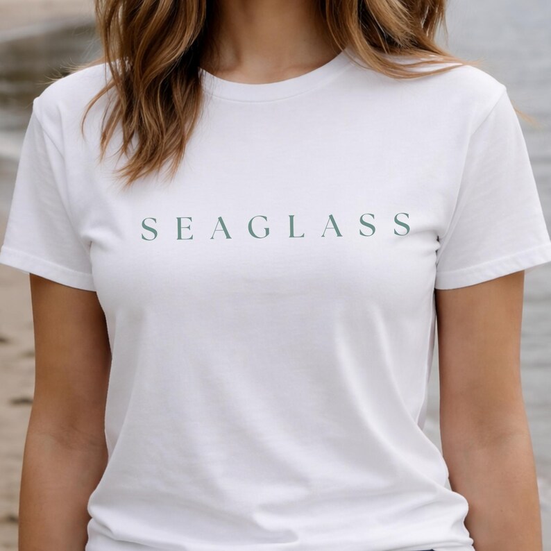 Seaglass Shirt - Minimal Coastal Graphic Tee - Comfort Colors 1717 Unisex T-Shirt Bild 3