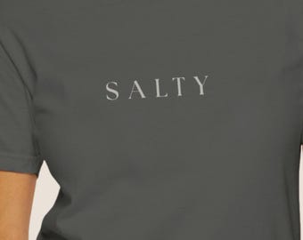 Salty Graphic Shirt | Minimalist Coastal Tee | Comfort Colors 1717 Unisex Summer Shirt