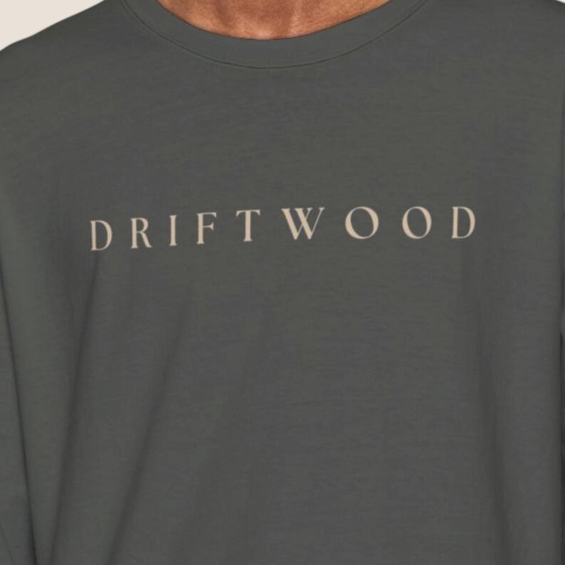 Driftwood Long Sleeve Shirt- Minimal Coastal Graphic Tee- Comfort Colors 6014- Pacific Northwest Shirt,-PNW Aesthetic Long Sleeve image 1