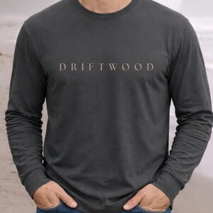 Driftwood Long Sleeve Shirt- Minimal Coastal Graphic Tee- Comfort Colors 6014- Pacific Northwest Shirt,-PNW Aesthetic Long Sleeve image 3
