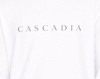 Cascadia Long Sleeve Shirt- Pacific Northwest Graphic Tee- Minimal Comfort Colors 6014 Long Sleeve