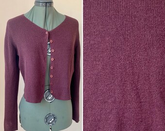 Max Studio Purple Crop Cardigan