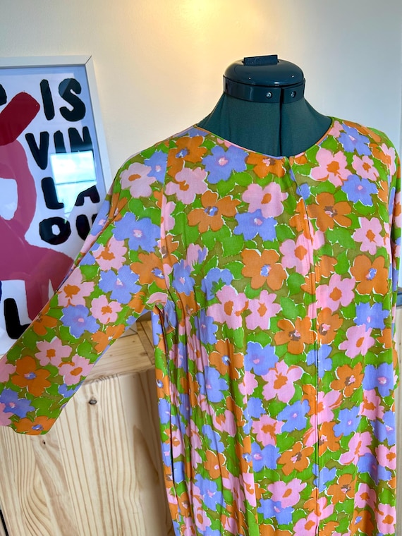 1960's Flower Power Nightgown Dress - image 8