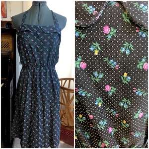 Vintage Black Summer Halter Dress