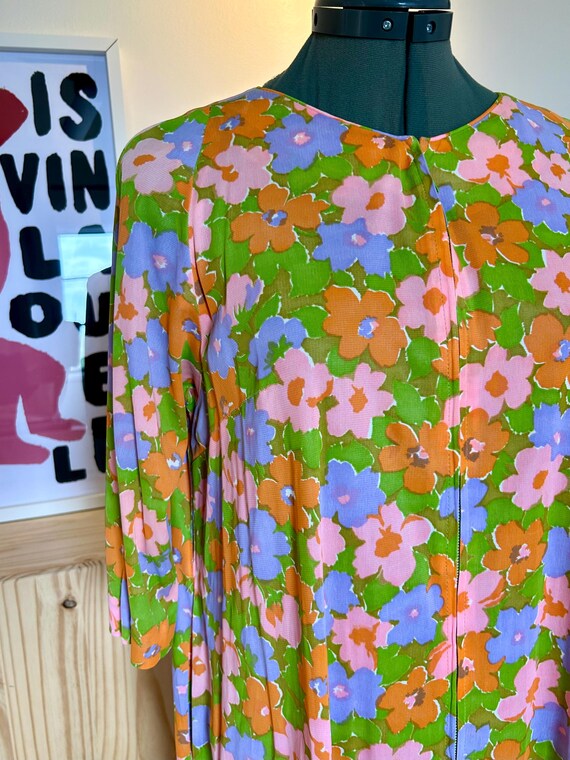 1960's Flower Power Nightgown Dress - image 9