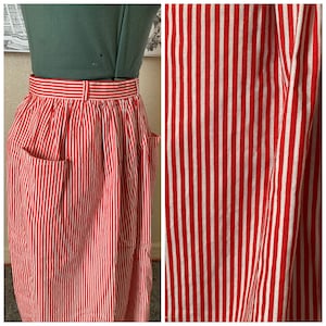 Red + White Stripes Skirt