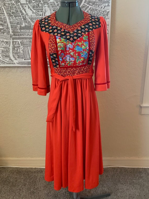 70's Patchwork Dress - image 8