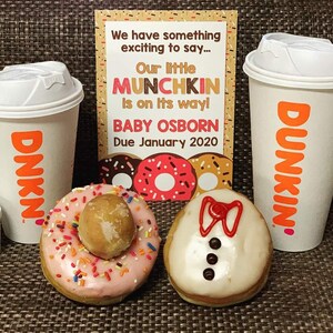Dunkin Donuts Inspired Pregnancy Announcement Card Donut Card - Etsy