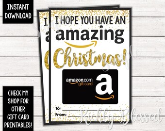 INSTANT DOWNLOAD Amazon Gift Card Christmas Card Holder Gift Card Printable Teacher Friend Coach Gift Amazon Christmas 5x7 DIY Printable