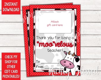 INSTANT DOWNLOAD Chicken Chick Gift Card Teacher Appreciation Gift, Teacher Thank You End of the Year Gift 5x7 Gift Card DIY Printable