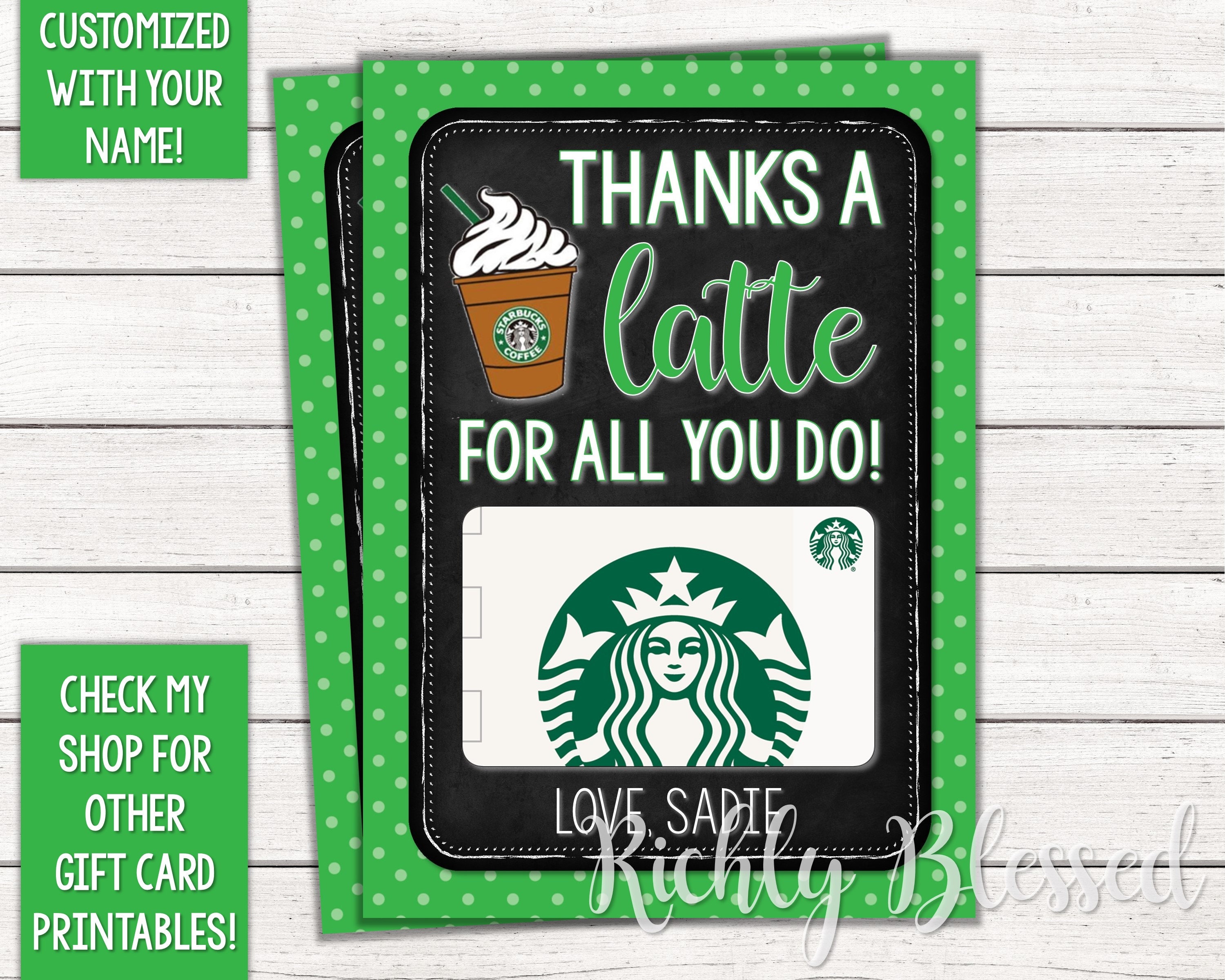 Starbucks Teacher Appreciation Week Gift Teacher Thank You