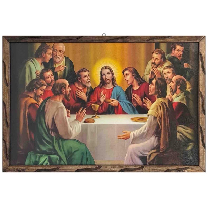 Rustic Last Supper The Last Supper Primary Rustic Wood Painting 35x23 Inches - Etsy