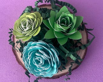 Custom Paper Flower Garden Magnet | Handmade Wooden Floral Décor | Birthday, Wedding, Teacher & Staff Appreciation Gift