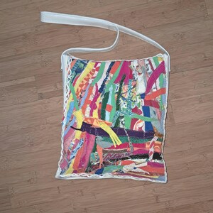 Unik tygväska med smuldegsmönster eller galen patchwork-design