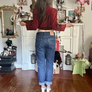Jeans Levi&#39;s 501 in denim lavaggio scuro vintage