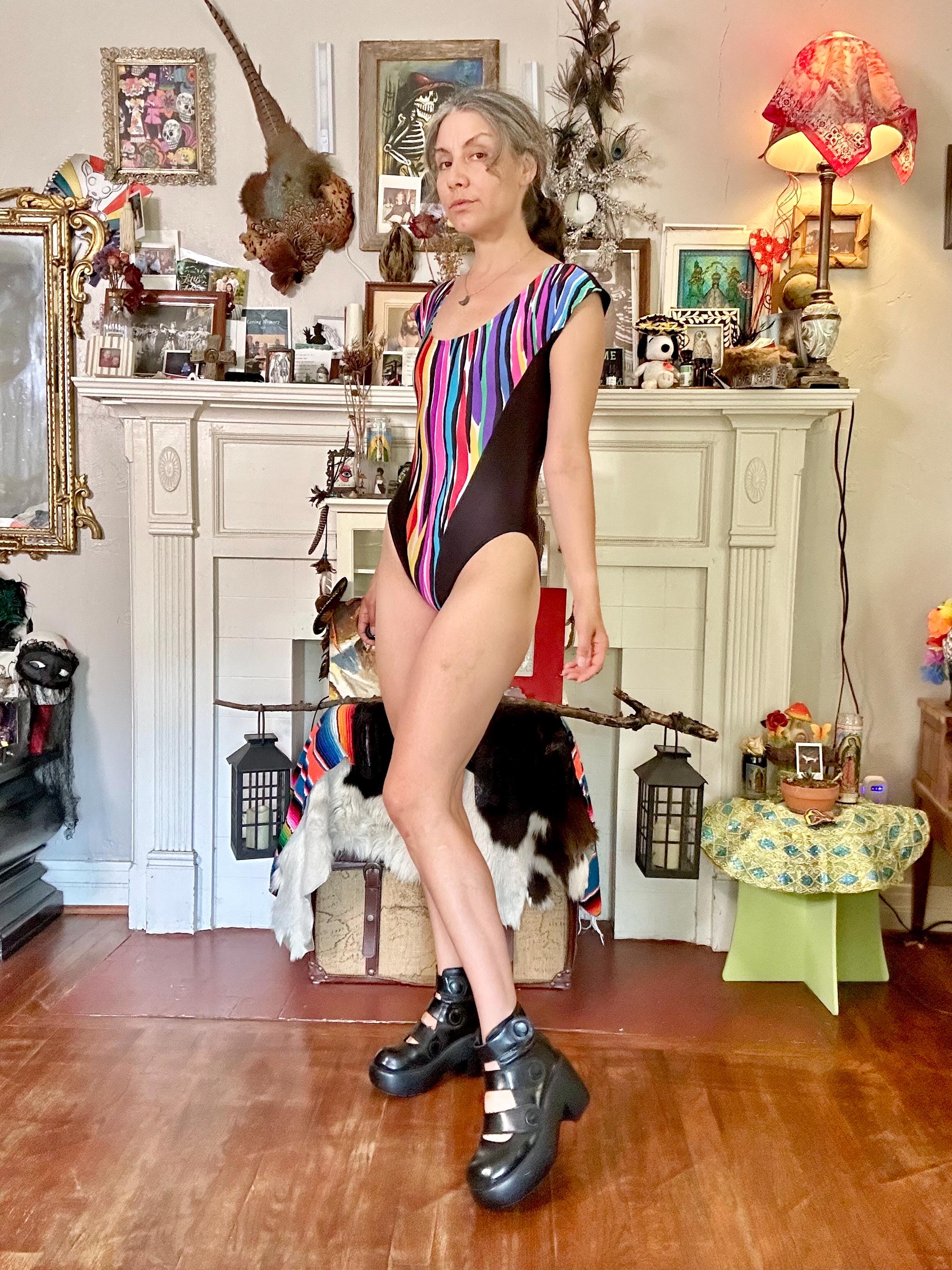 Vintage Rainbow Animal Print Leotard